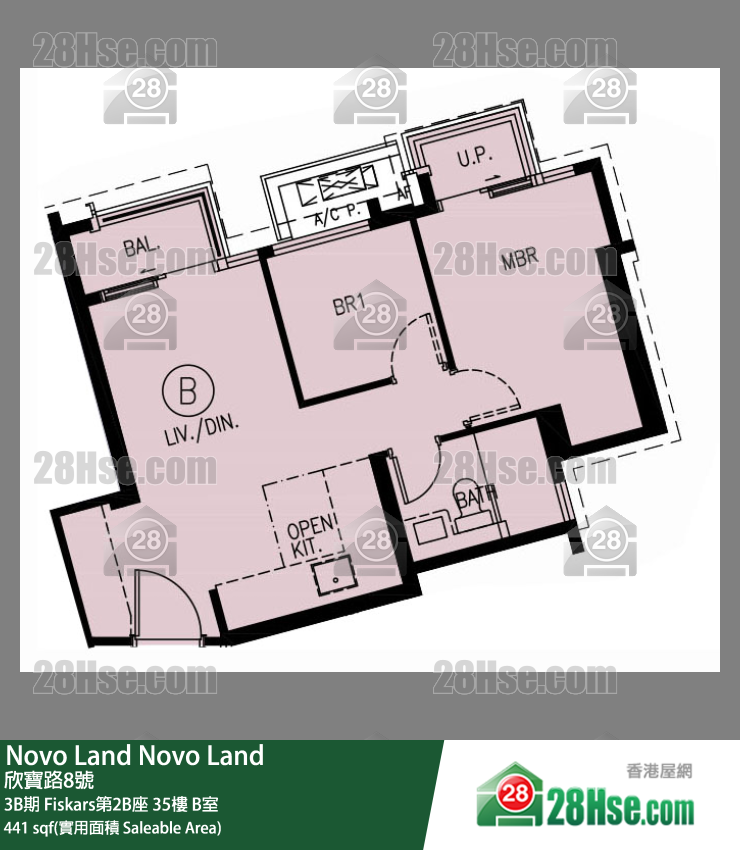 Novo Land, Flat B, 35/F, Fiskars Tower 2b FloorPlan