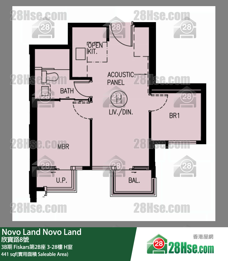 Novo Land, Flat H, 25/F, Fiskars Tower 2b FloorPlan