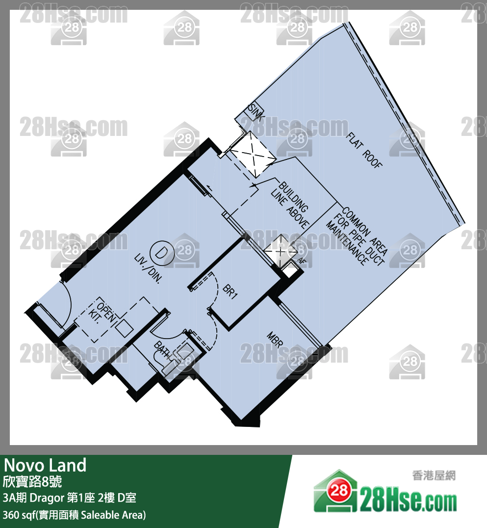 Novo Land, Flat D, 2/F, Dragor Tower 1 FloorPlan