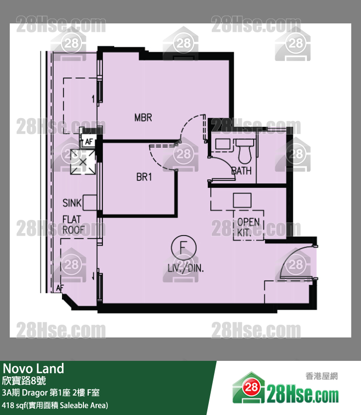 Novo Land, Flat F, 2/F, Dragor Tower 1 FloorPlan
