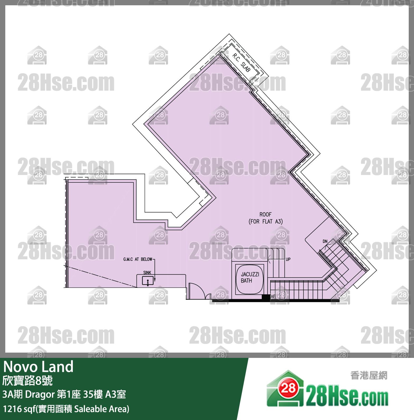 Novo Land,  Flat A3, 35/f, Dragor Tower 1, Phase 3a FloorPlan