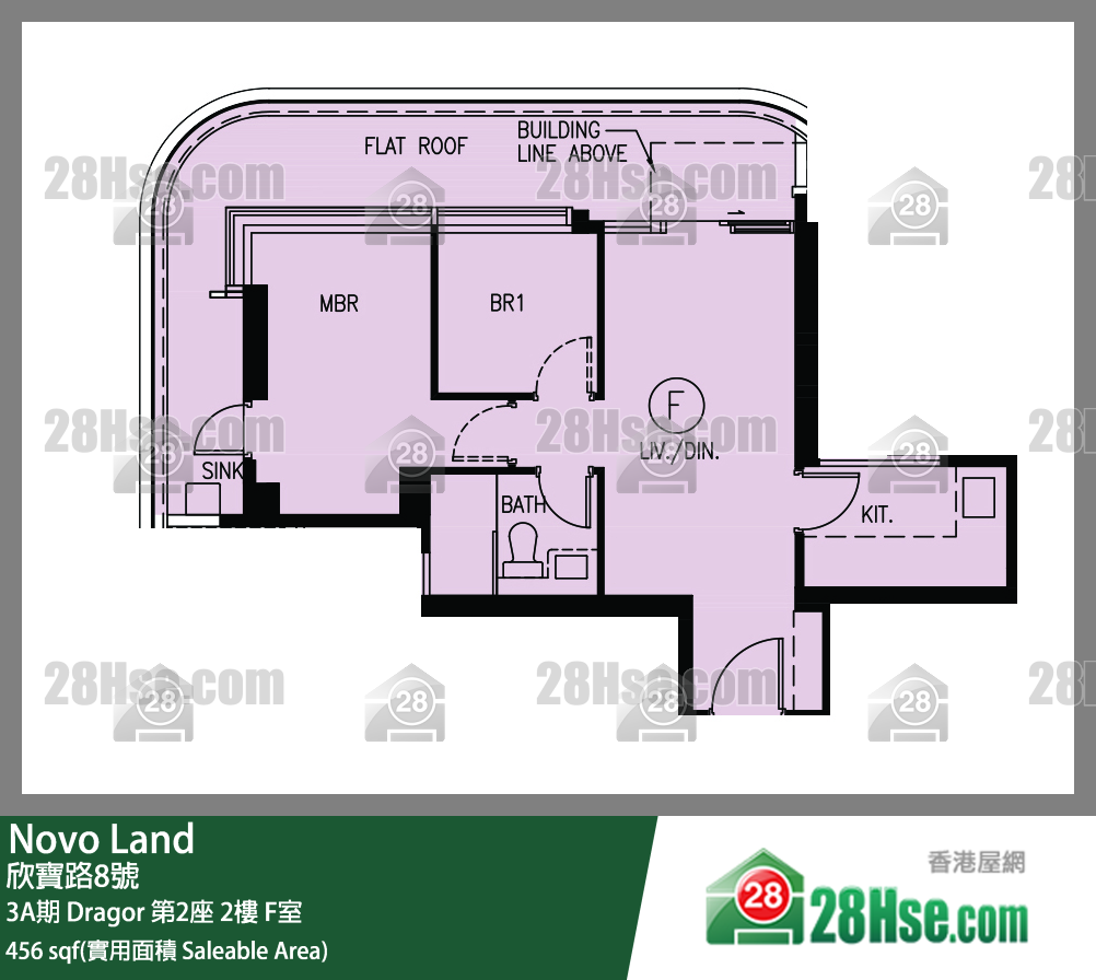 Novo Land, Flat F, 2/F, Dragor Tower 2 FloorPlan
