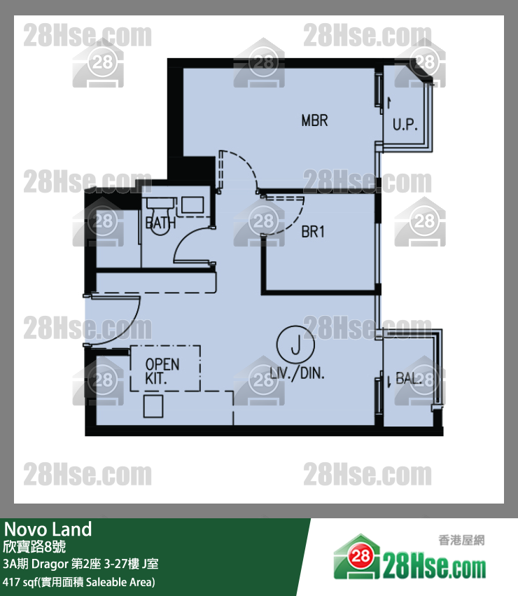 Novo Land, Flat J, 5/F, Dragor Tower 2 FloorPlan