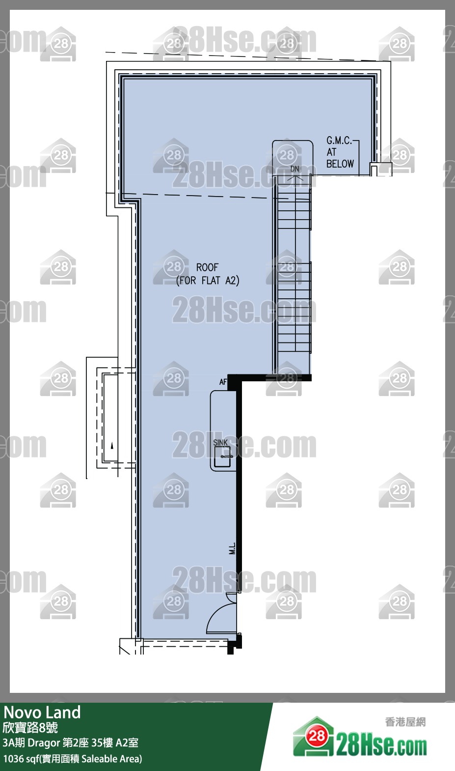 Novo Land,  Flat A2, 35/f, Dragor Tower 2, Phase 3a FloorPlan