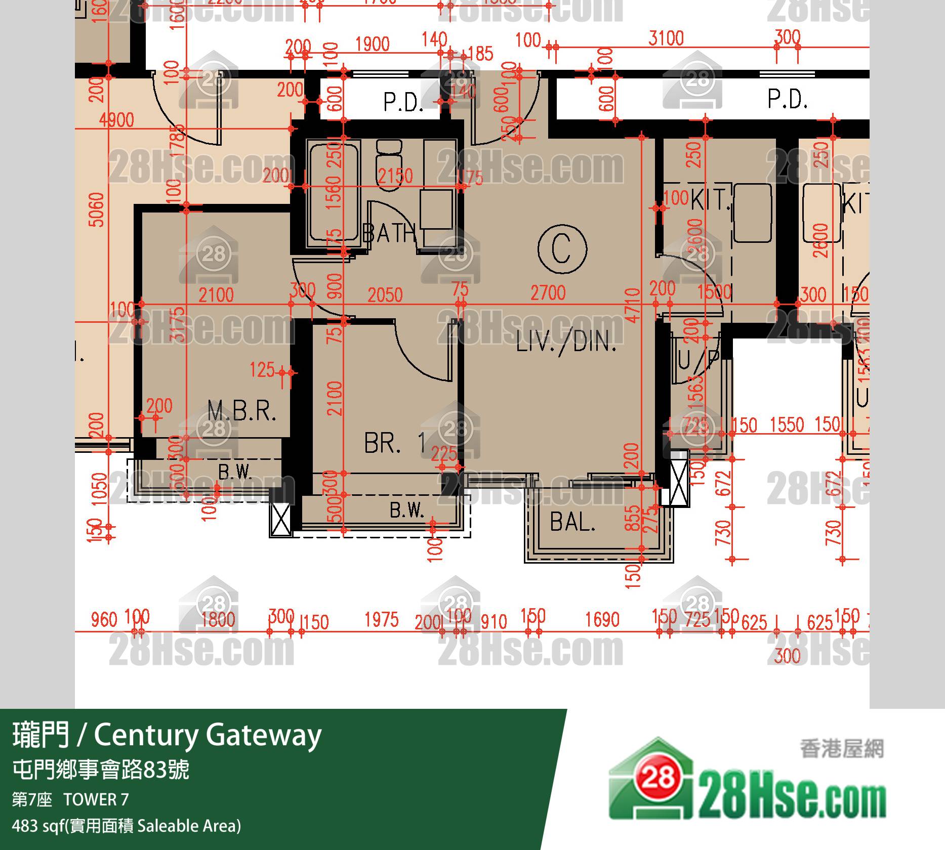 Century Gateway, Flat C, 31/F, Tower 7 FloorPlan Century Gateway, Flat C, 31/F, Tower 7 FloorPlan