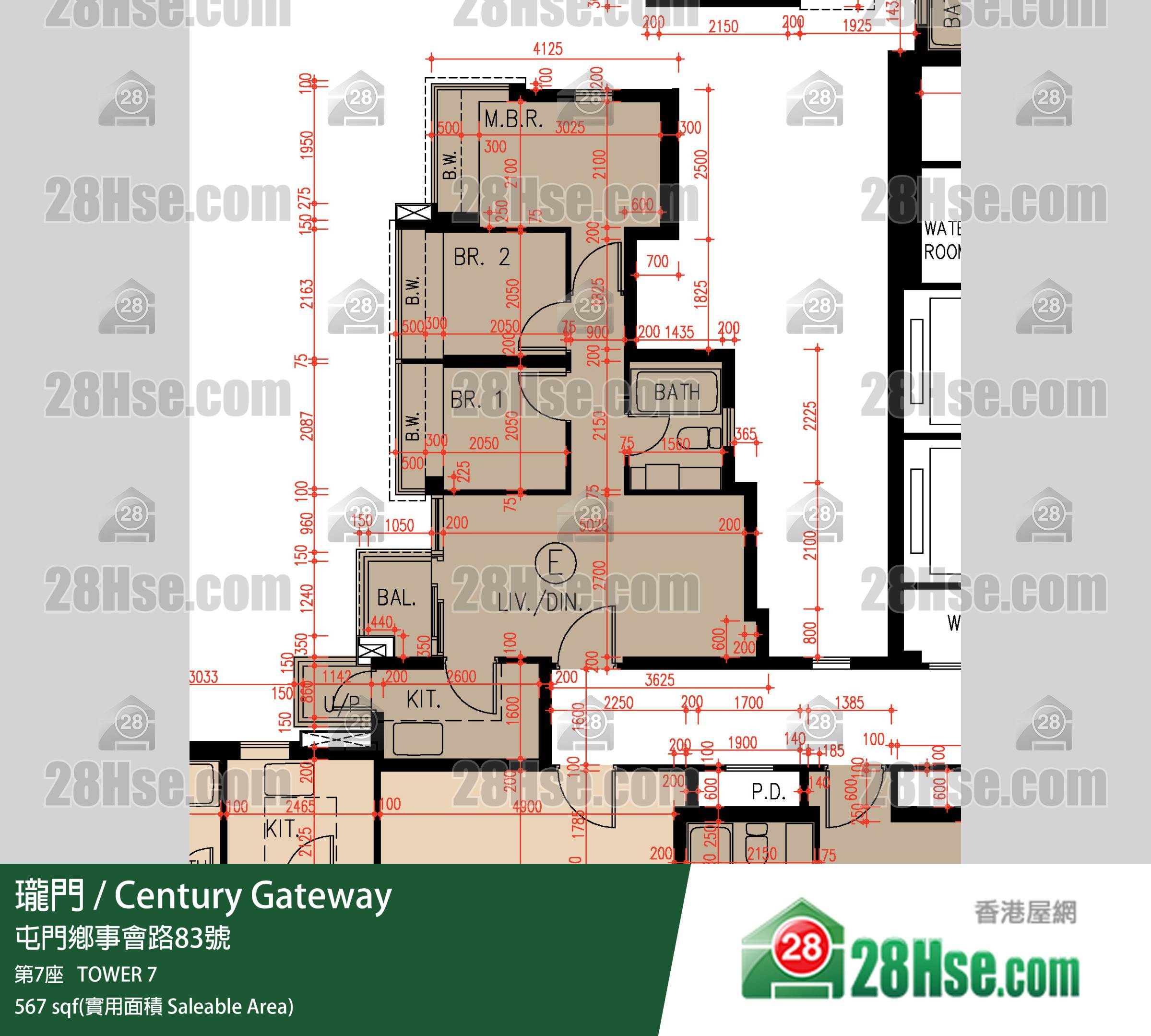 Century Gateway, Flat E, 36/F, Tower 7 FloorPlan Century Gateway, Flat E, 36/F, Tower 7 FloorPlan
