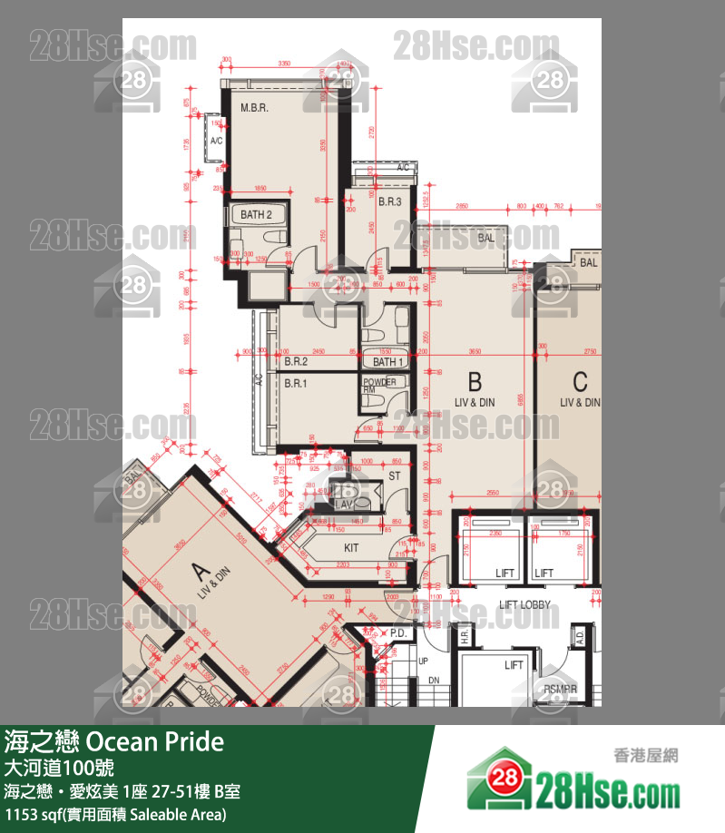 海之恋 海之恋‧爱炫美 1座 38楼 B室 平面图