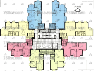 海雅閣 (8座) 1-40樓 平面圖