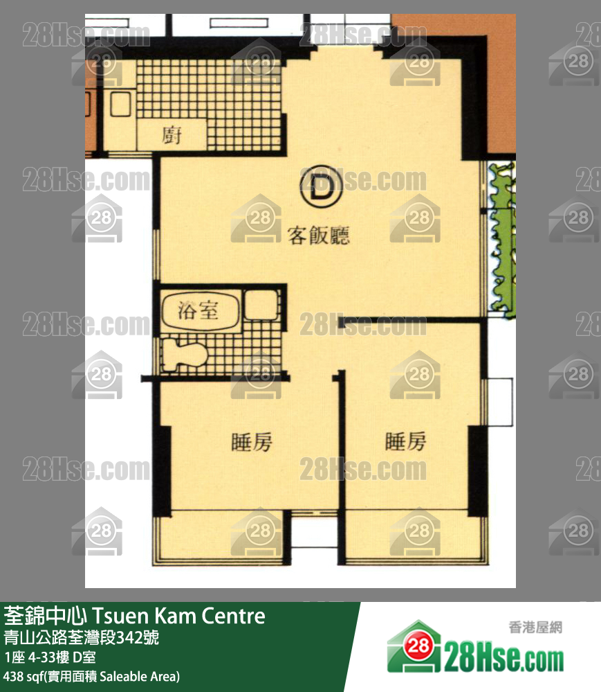 Tsuen Kam Centre, Flat D, 13/F, Block 1 FloorPlan