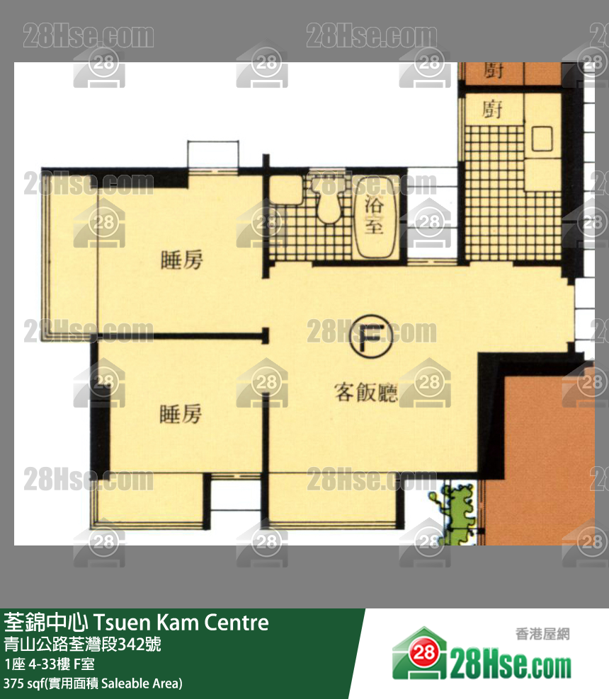 荃錦中心 1座31樓 F室 平面圖