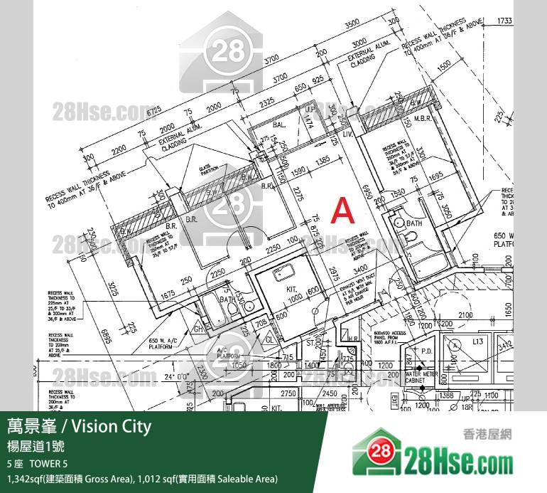 万景峯 5 座36楼 A室 平面图 万景峯 5 座36楼 A室 平面图