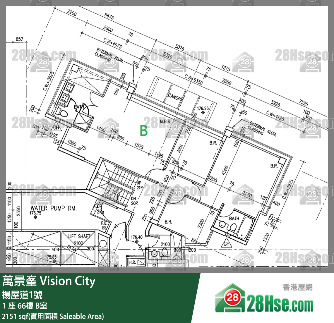Vision City,  Flat B, 66/f, Tower 1 FloorPlan