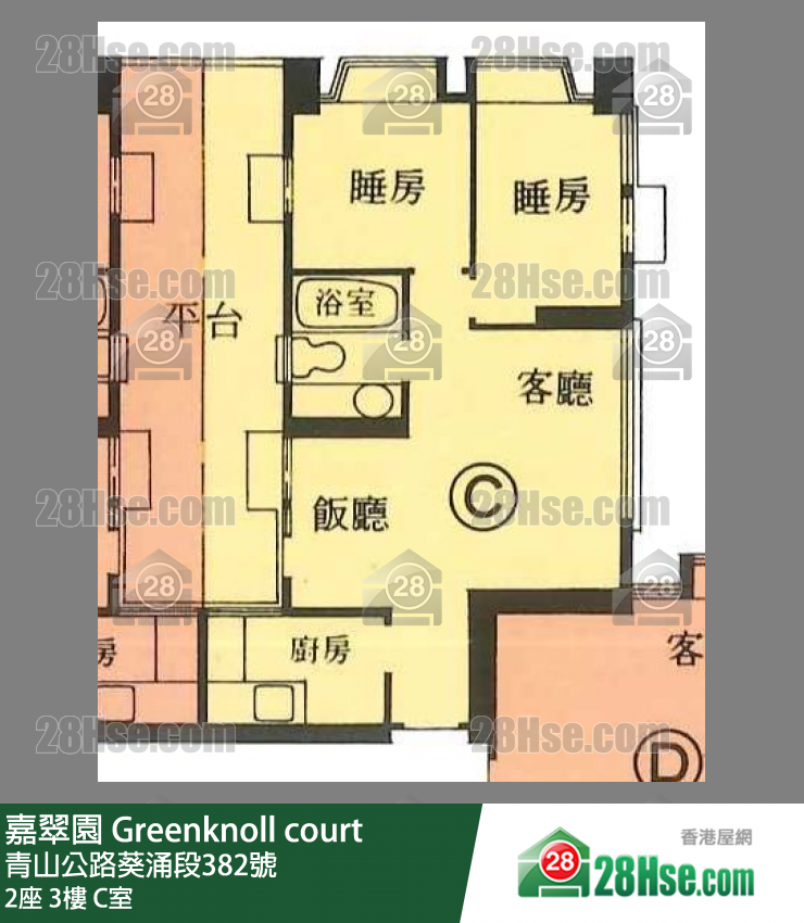 嘉翠园 2座3楼 C室 平面图