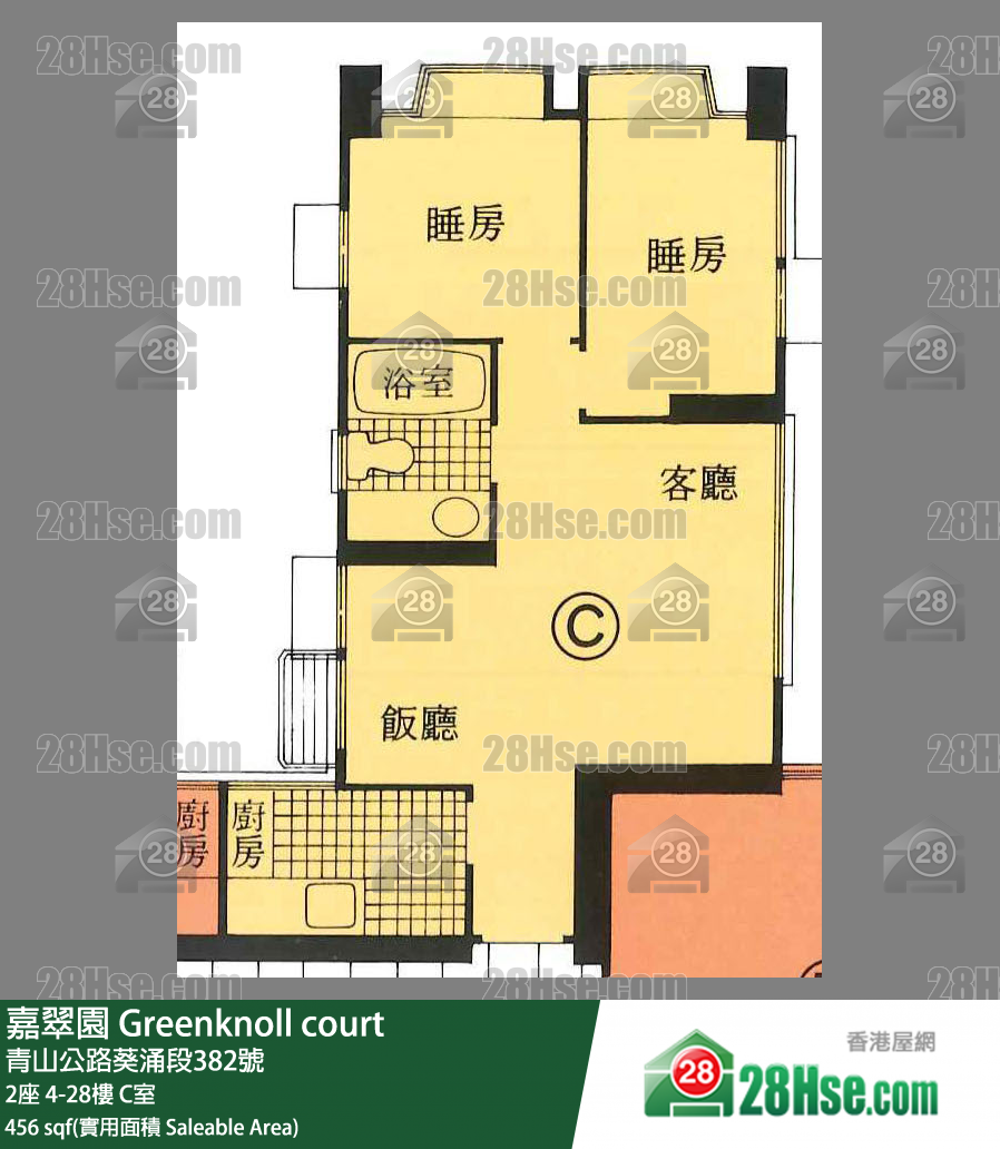 嘉翠園 2座 28樓 C室 平面圖