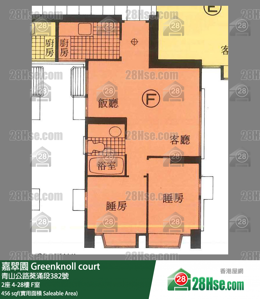 嘉翠園 2座21樓 F室 平面圖