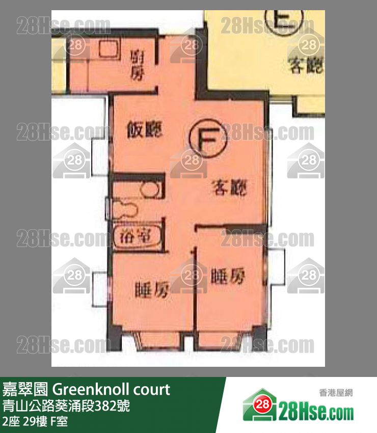 嘉翠园 2座29楼 F室 平面图