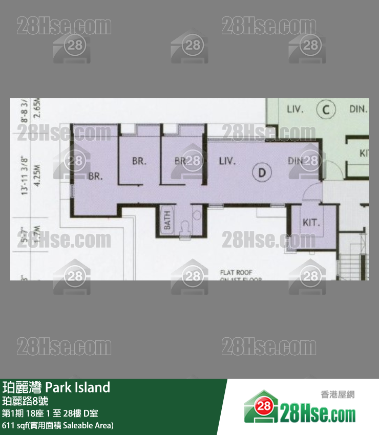 Park Island,  Flat D, 6/f, Block 18, Phase 1 FloorPlan