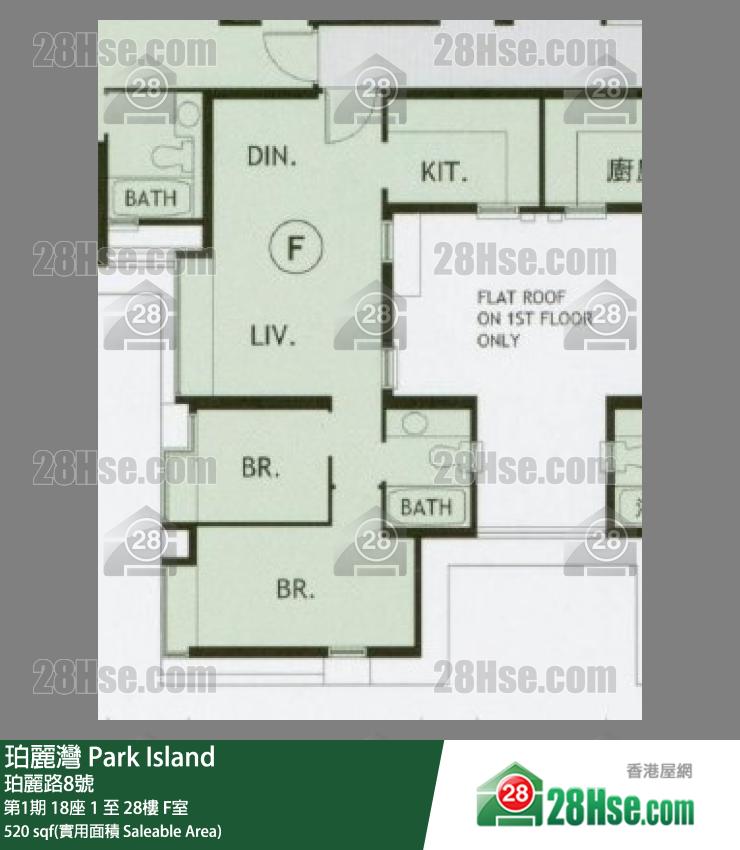 珀麗灣 第1期18座22樓 F室 平面圖