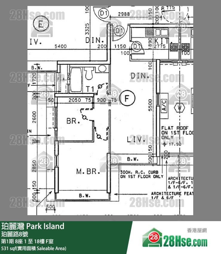 Park Island,  Flat F, 16/f, Block 8, Phase 1 FloorPlan