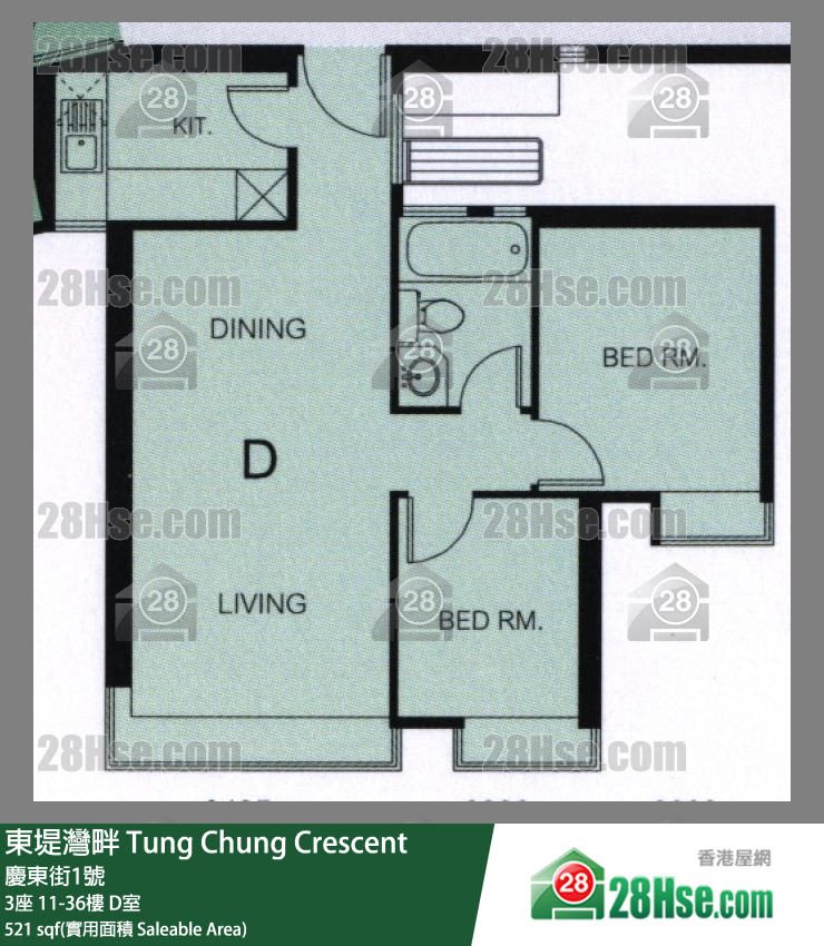 东堤湾畔 3座20楼 D室 平面图