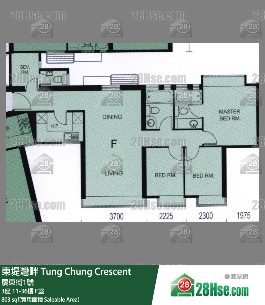 东堤湾畔 3座19楼 F室 平面图