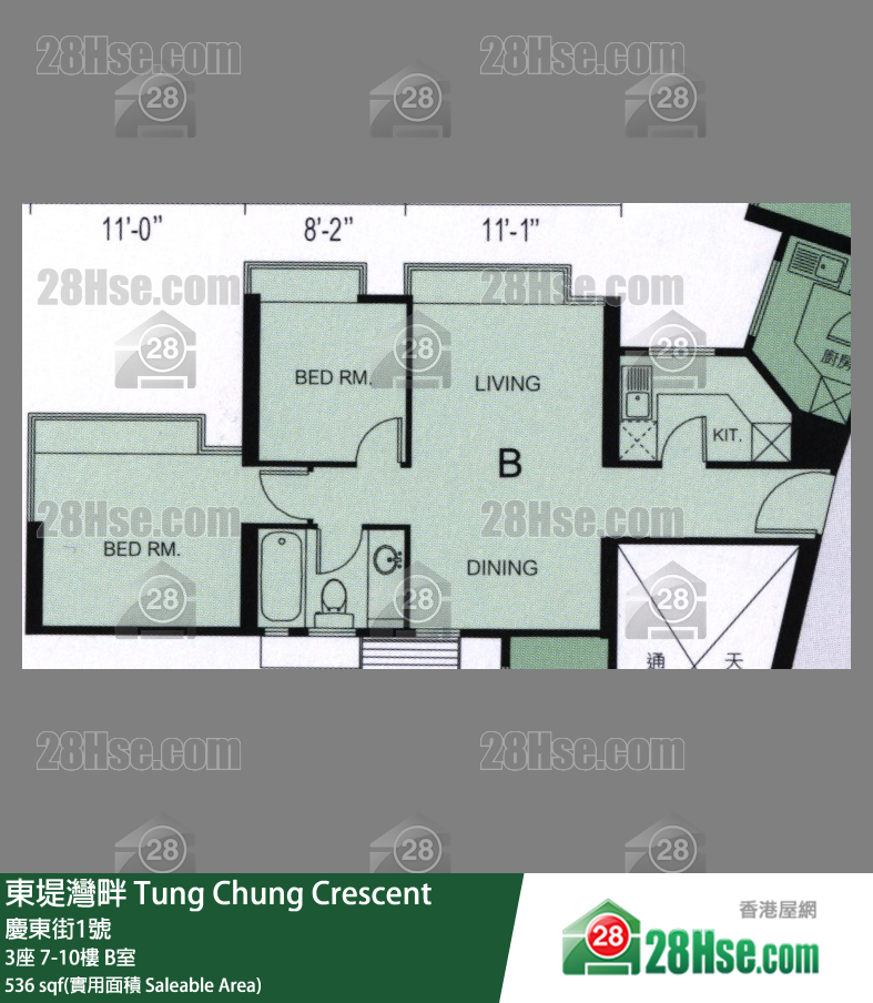 东堤湾畔 3座9楼 B室 平面图
