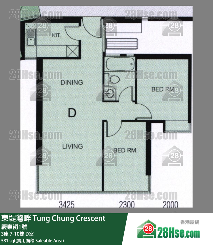 东堤湾畔 3座9楼 D室 平面图