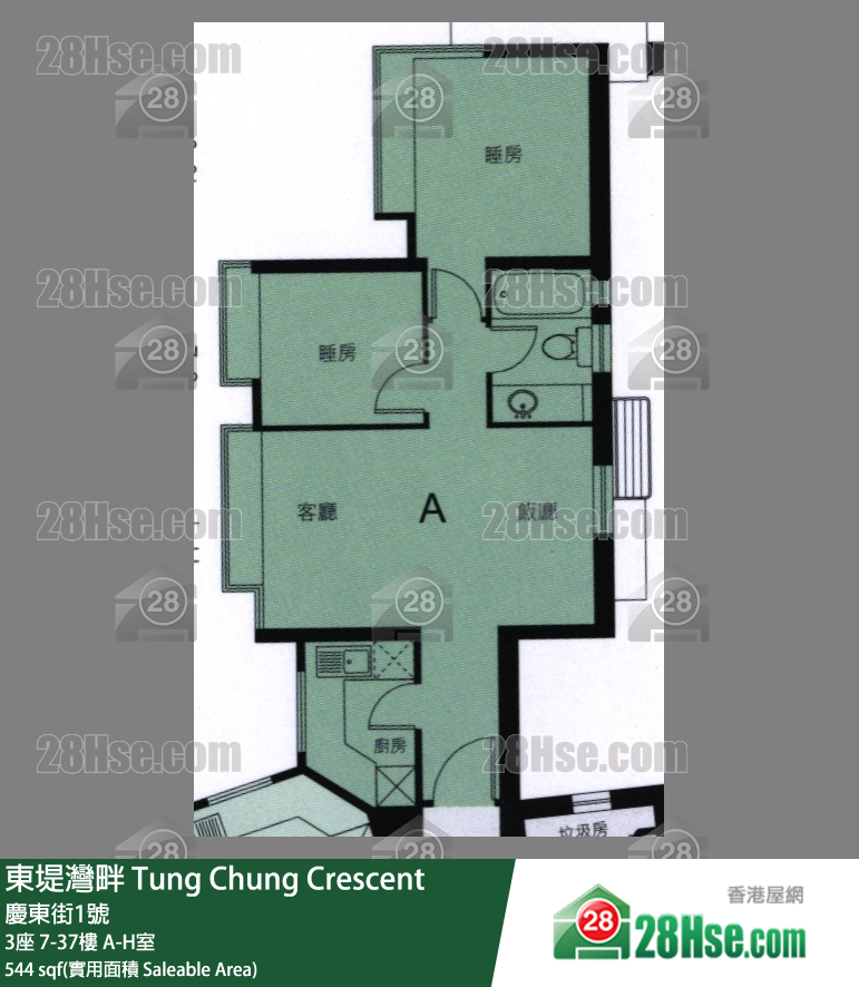 东堤湾畔 3座37楼 A室 平面图