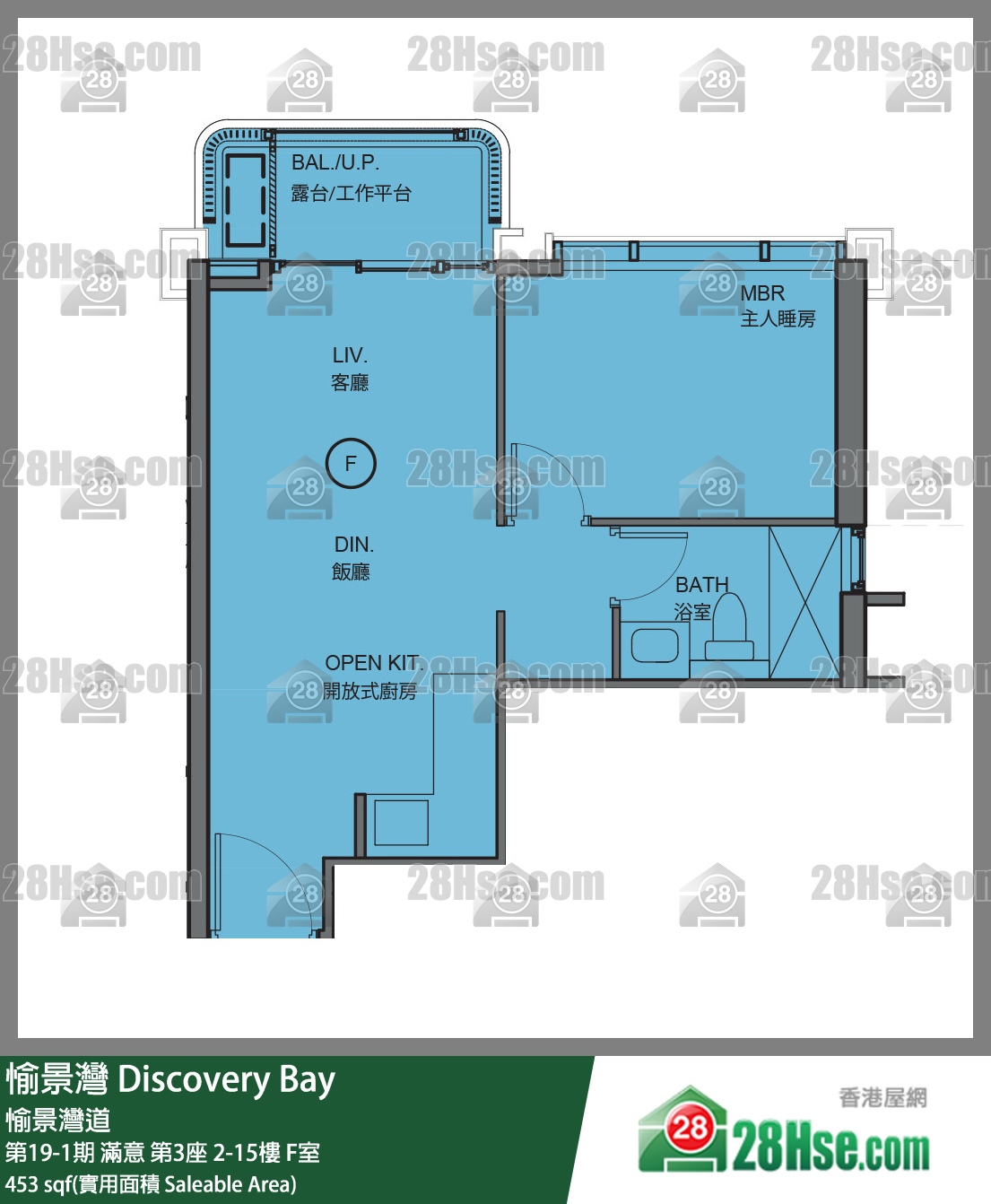 Discovery Bay,  Flat F, 7/f, Block 3, One Toscana FloorPlan