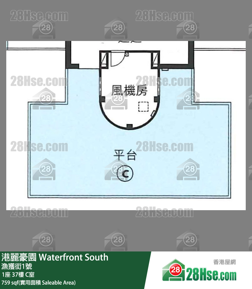 港丽豪园 1座37楼 C室 平面图