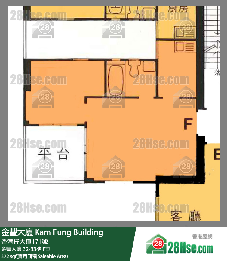 金豐大廈 金豐大廈33樓 F室 平面圖