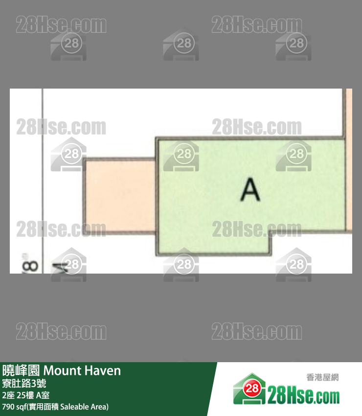 晓峰园 2座25楼 A室 平面图
