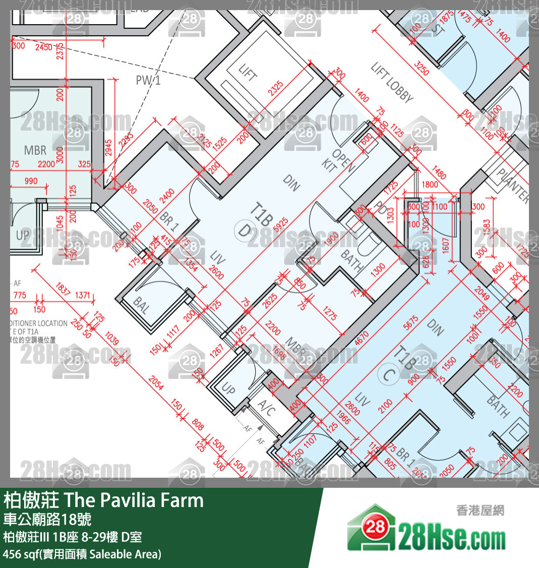 柏傲莊 柏傲莊III 1B座 19樓 D室 平面圖