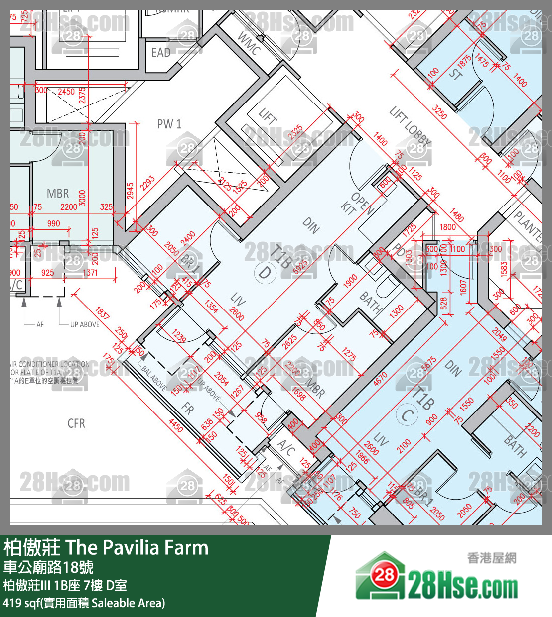 柏傲庄 柏傲庄III 1B座 7楼 D室 平面图
