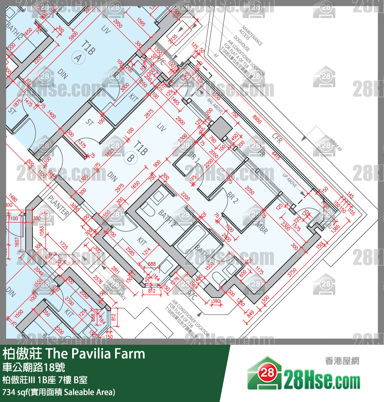 柏傲庄 柏傲庄III 1B座 7楼 B室 平面图