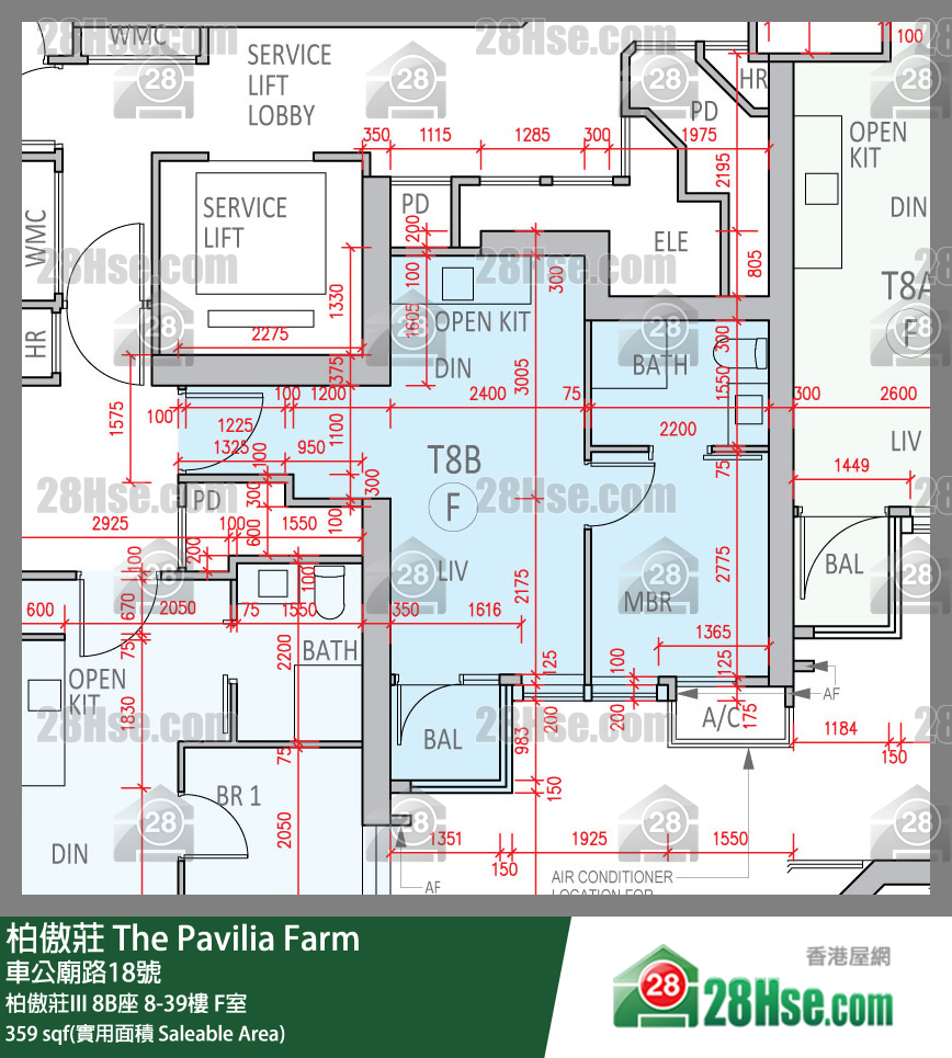 柏傲莊 柏傲莊III 8B座 30樓 F室 平面圖
