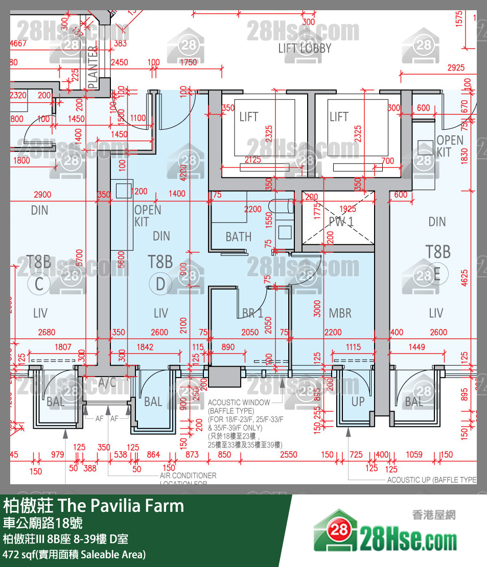 柏傲莊 柏傲莊III 8B座 12樓 D室 平面圖