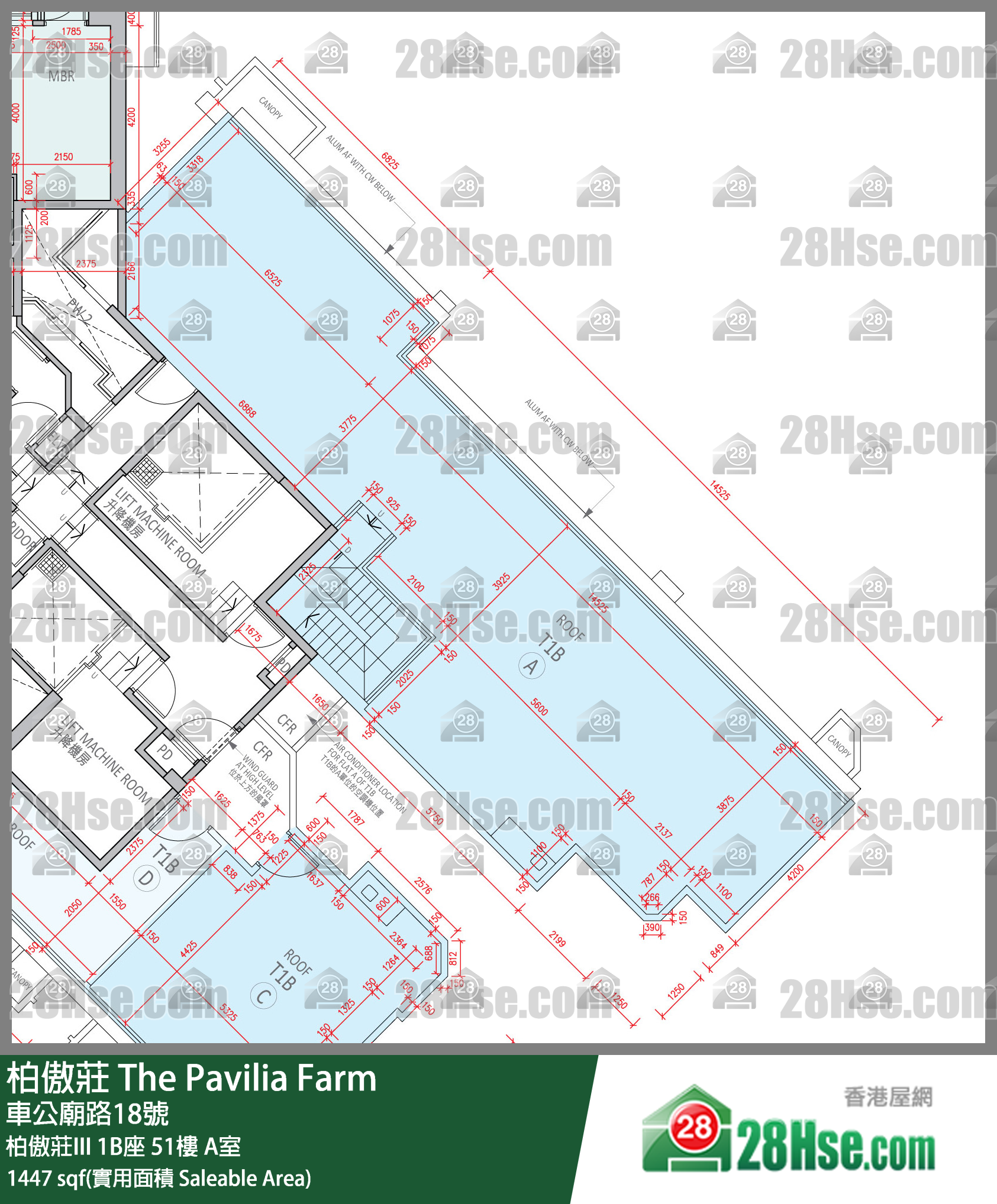 柏傲庄 柏傲庄III1B座51楼 A室 平面图