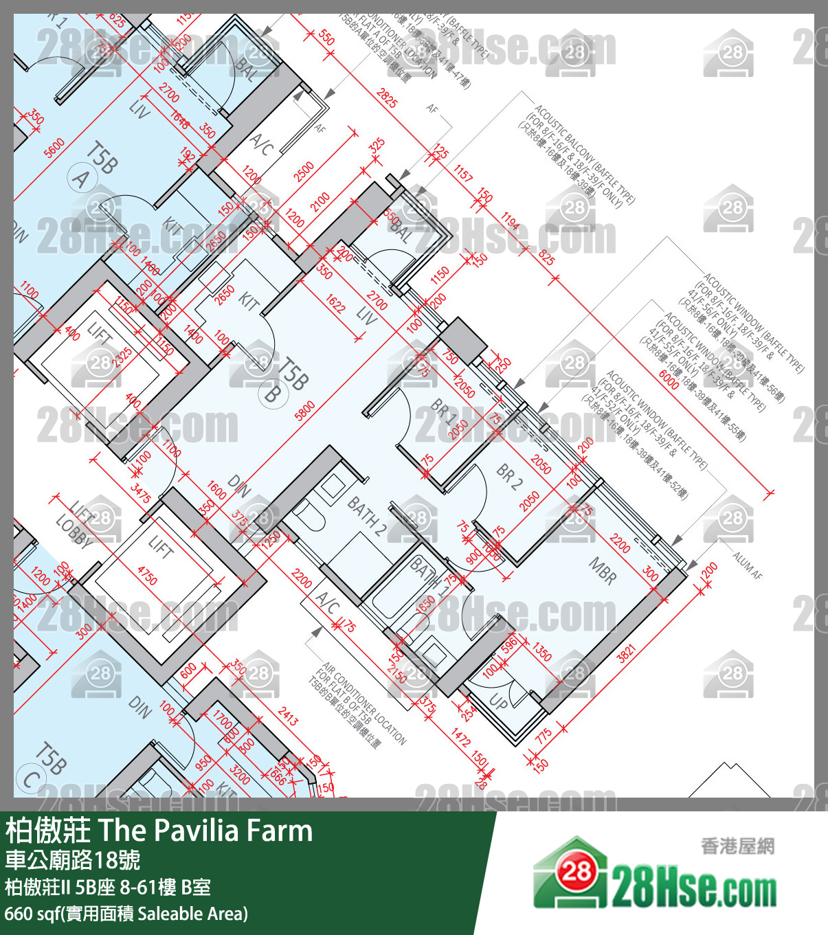 柏傲莊 柏傲莊II 5B座 46樓 B室 平面圖
