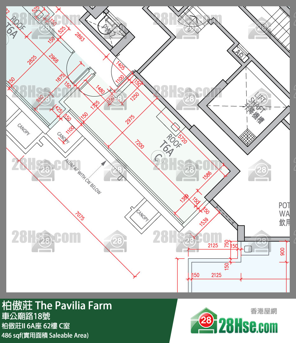 柏傲莊 柏傲莊II 6A座 62樓 C室 平面圖