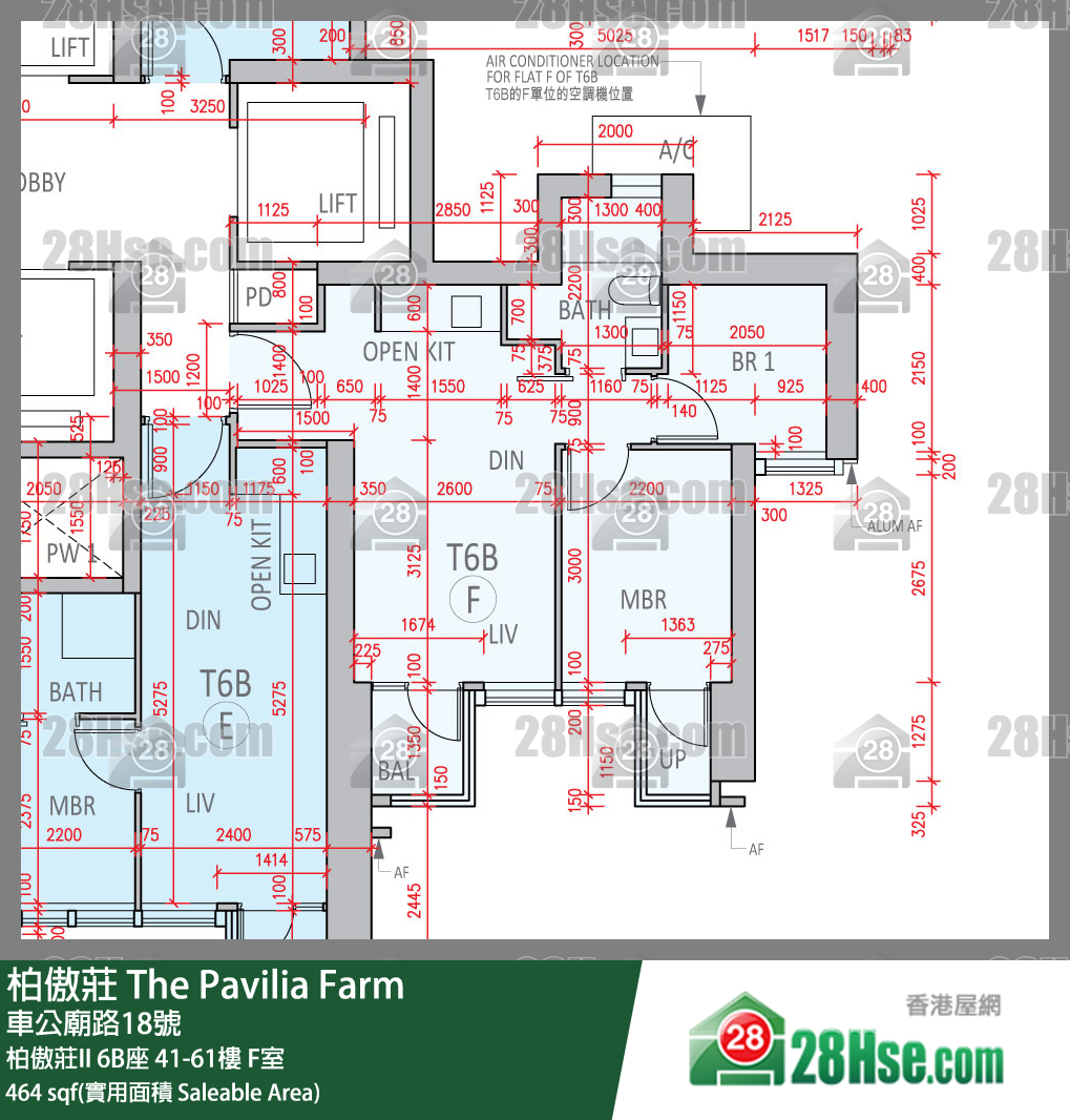 柏傲莊 柏傲莊II 6B座 56樓 F室 平面圖
