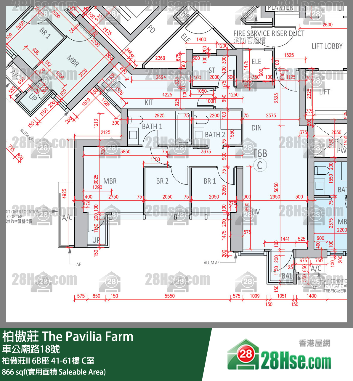 柏傲莊 柏傲莊II 6B座 49樓 C室 平面圖