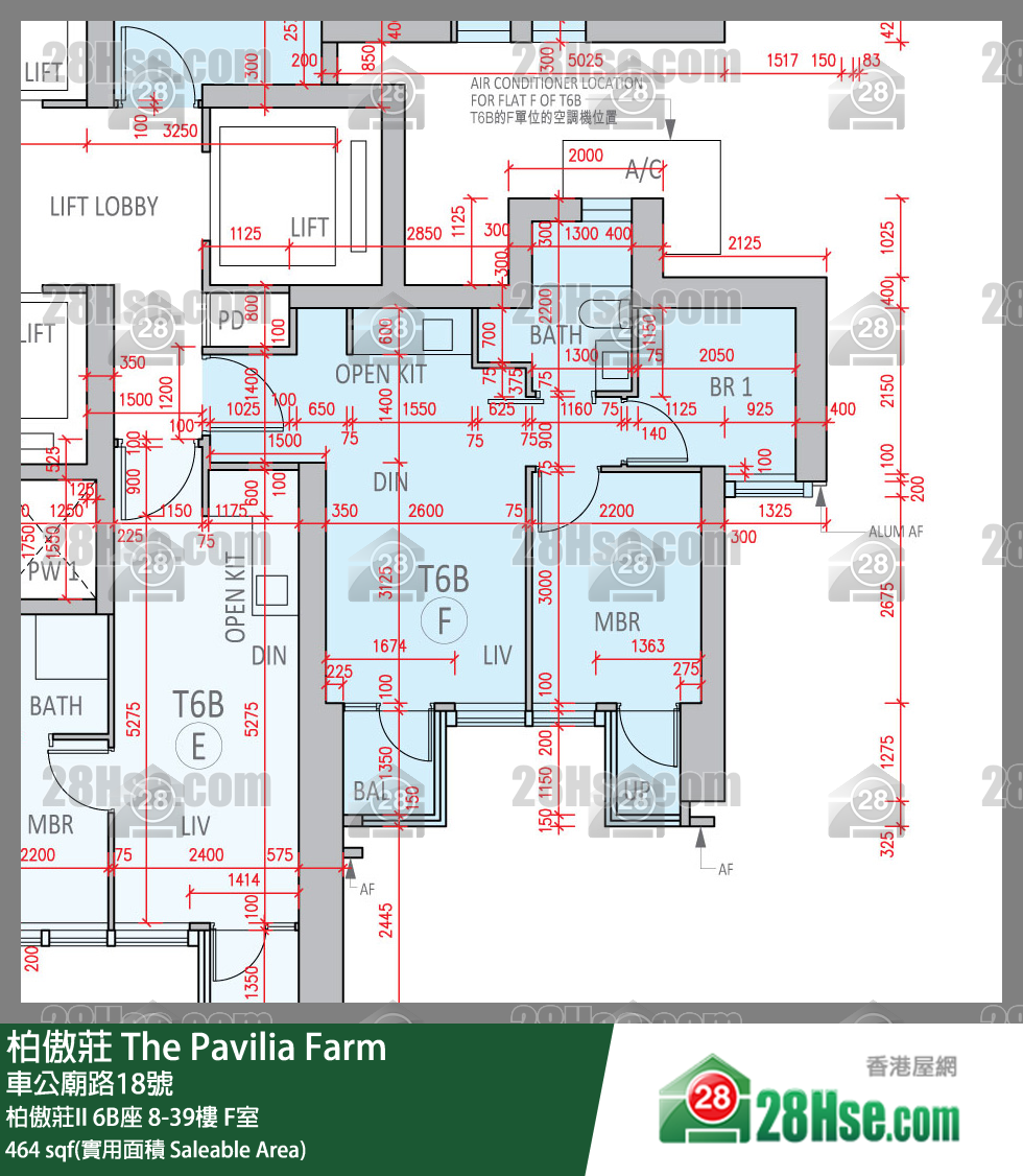 柏傲莊 柏傲莊II 6B座 26樓 F室 平面圖
