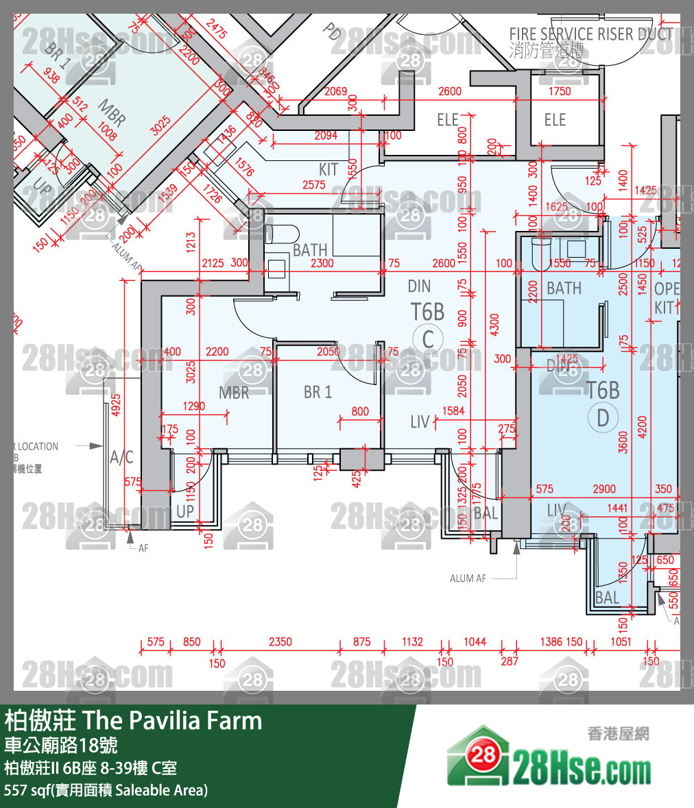 柏傲莊 柏傲莊II 6B座 25樓 C室 平面圖
