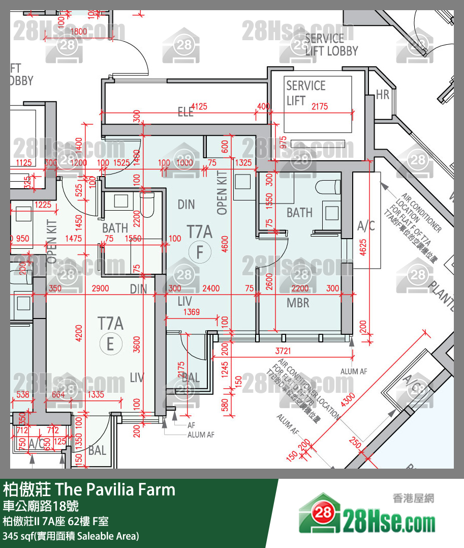 The Pavilia Farm, Flat F, 62/F, Tower 7 (7a) FloorPlan