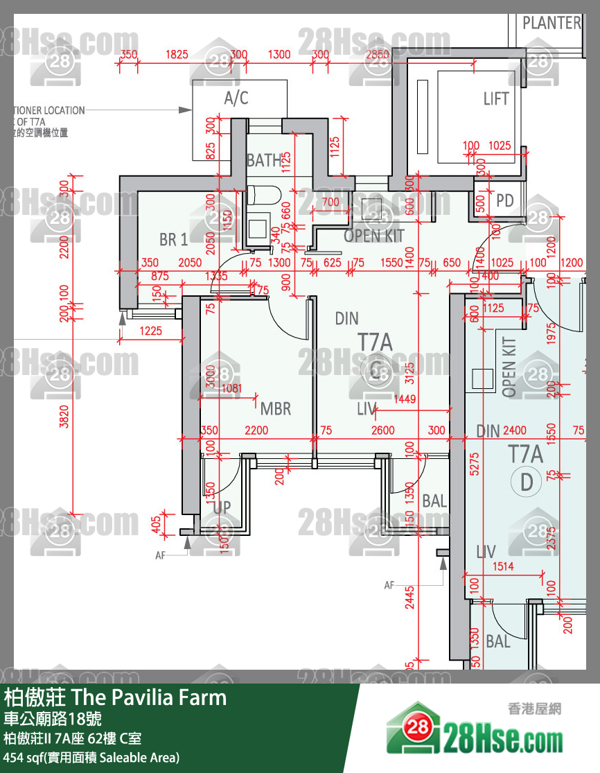 The Pavilia Farm, Flat C, 62/F, Tower 7 (7a) FloorPlan