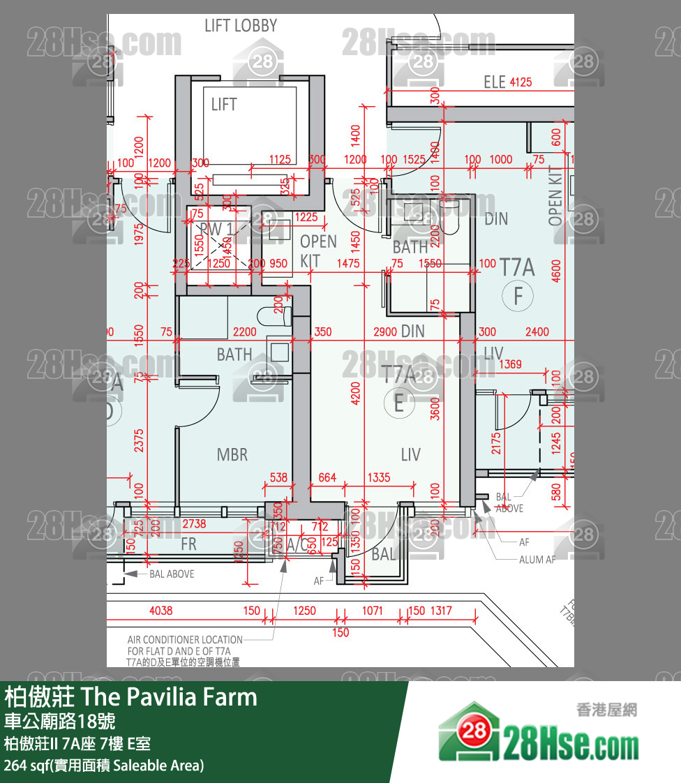 The Pavilia Farm, Flat E, 7/F, Tower 7 (7a) FloorPlan