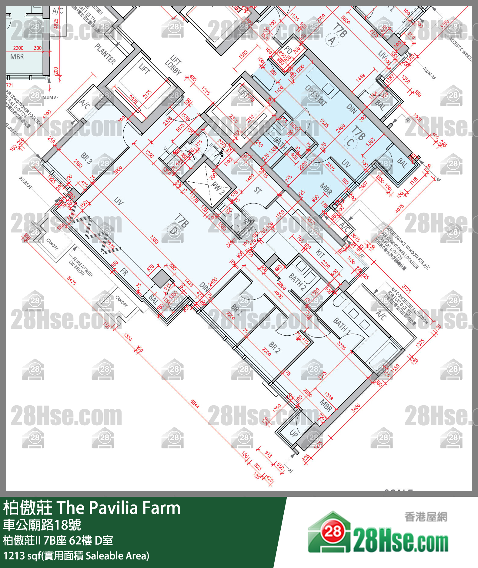 柏傲庄 柏傲庄II7B座62楼 D室 平面图