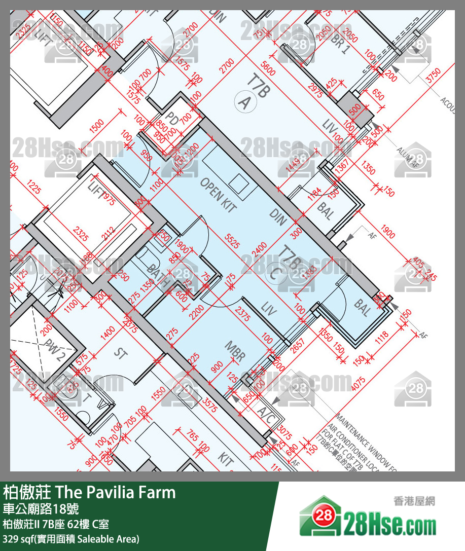 柏傲庄 柏傲庄II 7B座 62楼 C室 平面图