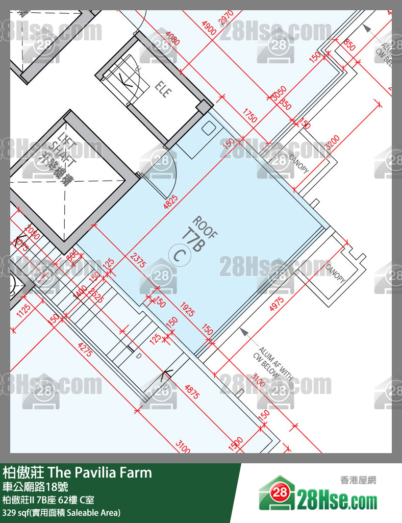 柏傲庄 柏傲庄II 7B座 62楼 C室 平面图